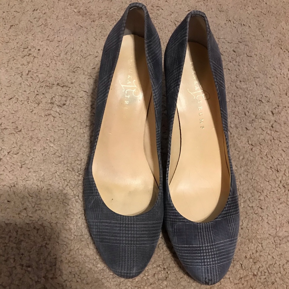 Gray Plaid Ivanka Trump Heels Size 9 M